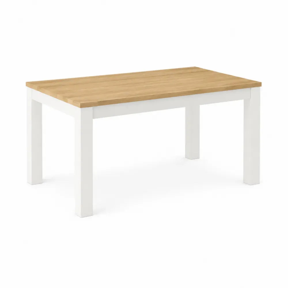 Mesa de comedor rectangular de MDF efecto roble y blanco 120 x 60 x 75 cm
